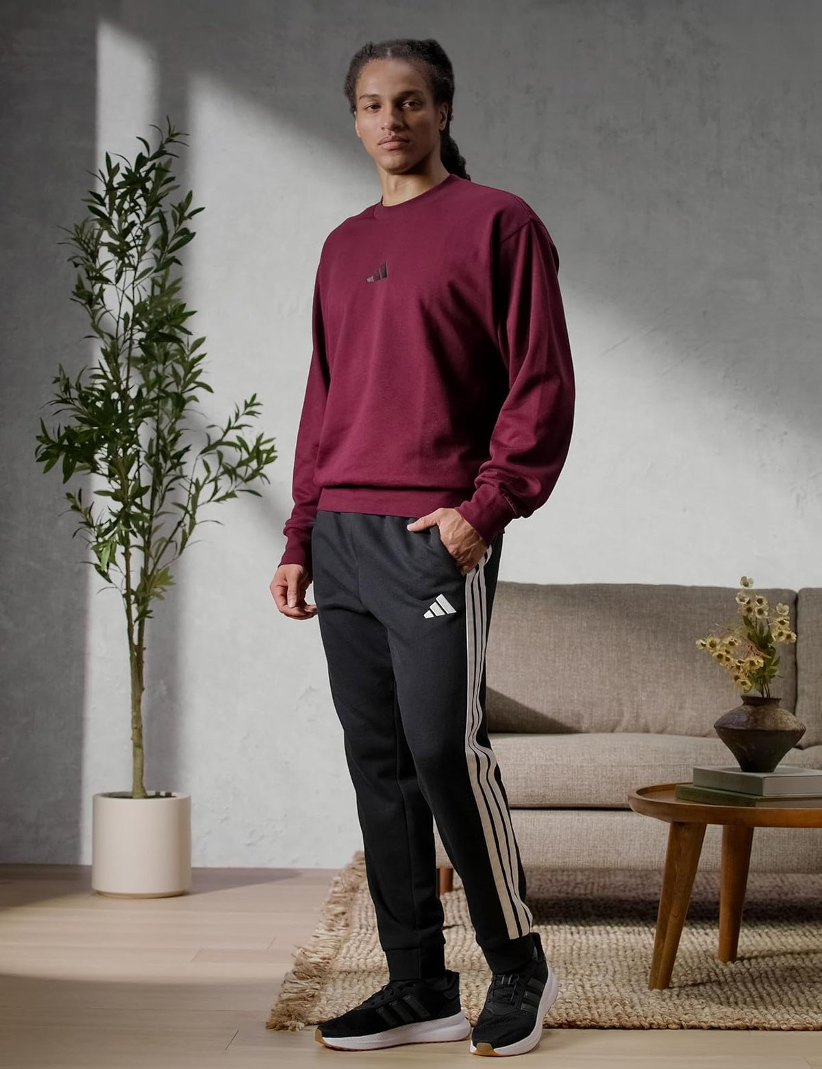 adidas Essentials 3-Stripes Fleece Sportswear Pants Pantalones Hombre