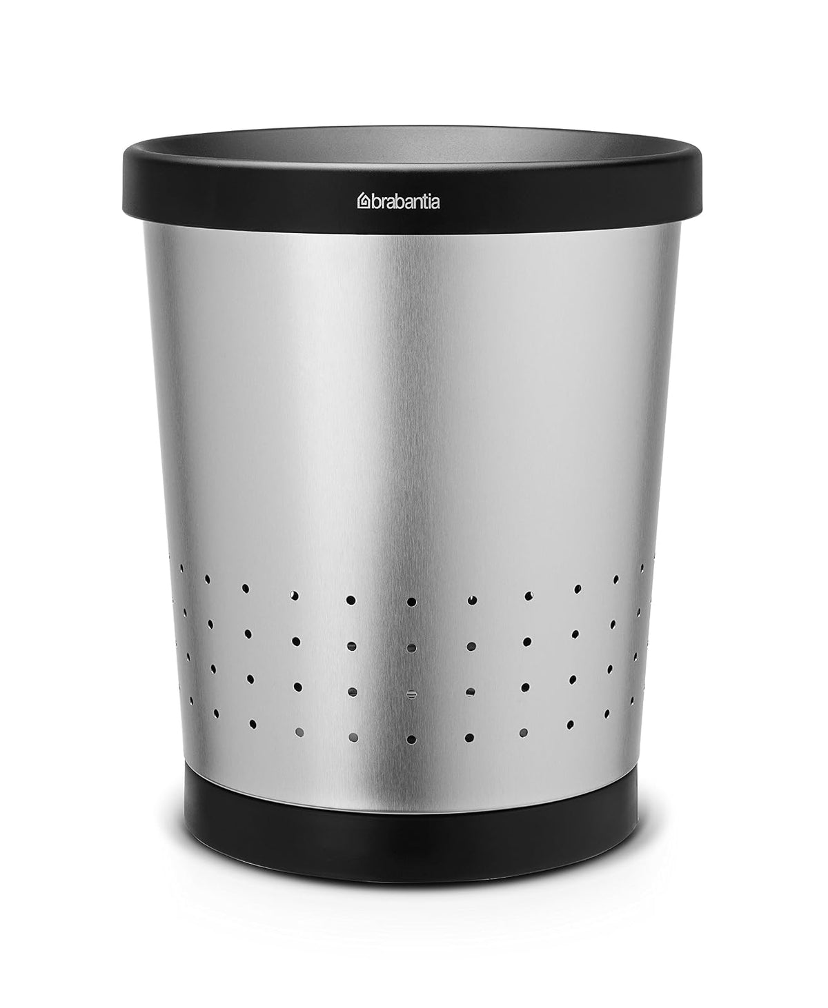 BRABANTIA | Papelera Cónica ó Bote para Papel | 11 L | Oficina y Hogar | Acero | Diseño Compacto y Resistente | Color: Acero Mate | Mod. 364341