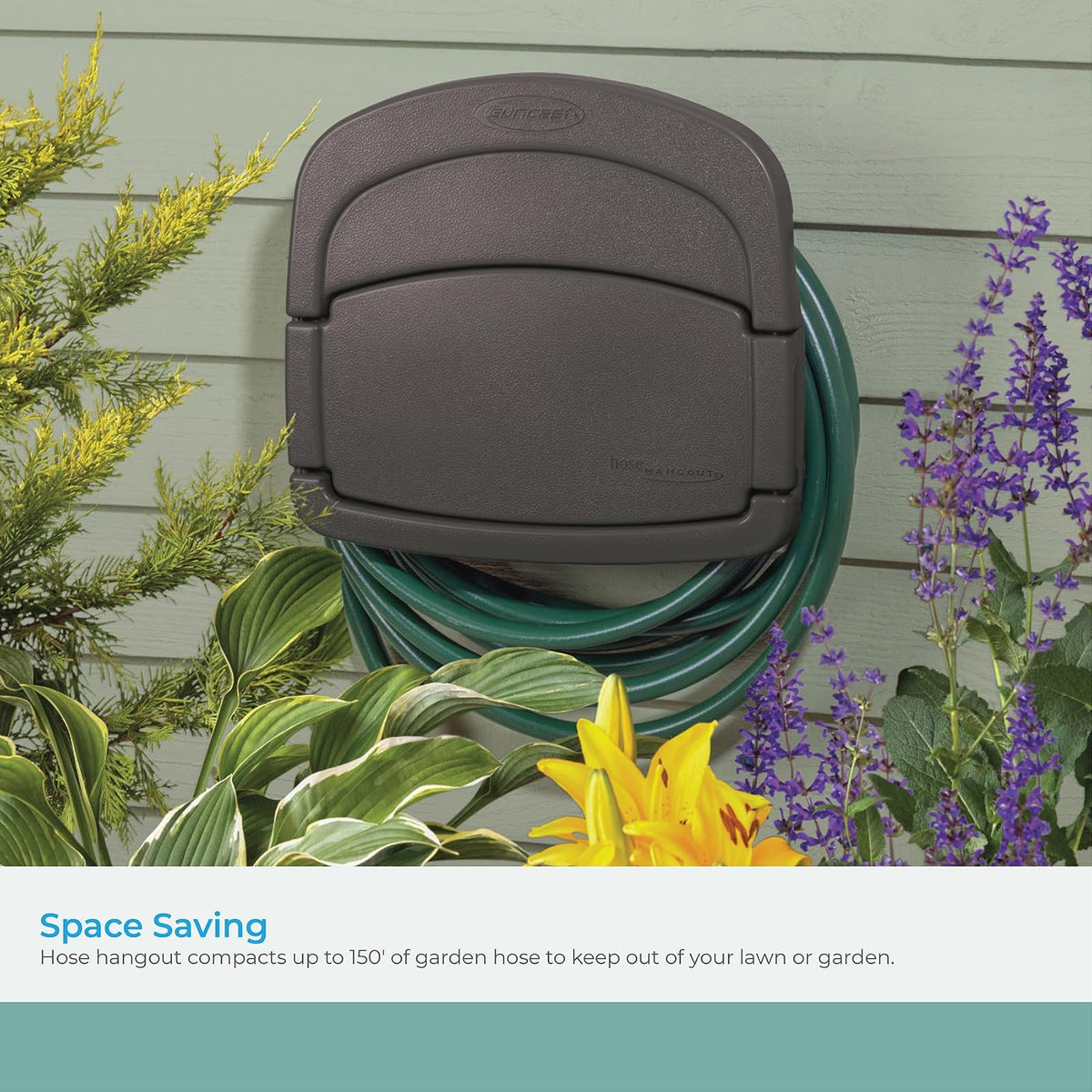 Suncast DHH150ST Deluxe Hangout - percha de ropa de manguera para colgar, color gris piedra, 1 unidad (paquete de 1)