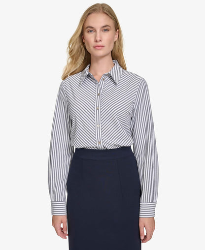 Tommy Hilfiger - Camisa de Manga Larga con Botones para Mujer