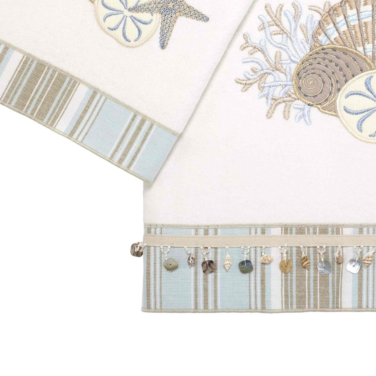 Avanti Linens - Juego de Toallas de 3 Piezas, algodón Suave y Absorbente, decoración Costera del hogar (por The Sea Collection, Blanco)