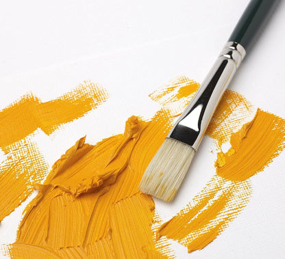 Winsor & Newton Set con 3 Pinceles Largos Winton V.1 | Cerdas sintéticas con bandera, excelente capacidad de transporte de color, hechas a mano en Inglaterra, para pintura al óleo