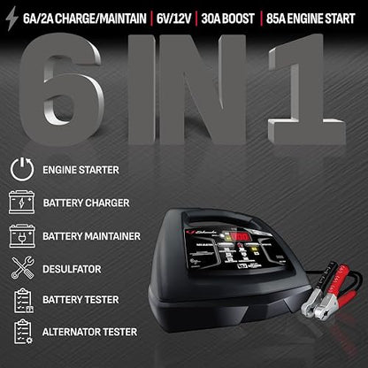 Schumacher Electric Cargador de Batería Automático con Arranque de Motor 85 A/30 A, 6 V/12 V, Negro, SC1307