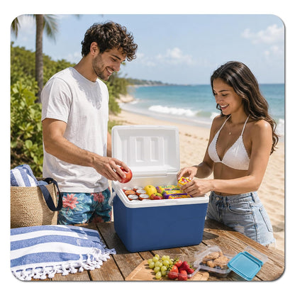 Estra Hielera Térmica Rígida 22L | Playa, Picnic y Camping | 31x41x31 cm (23.2 QT), libre de BPA, hasta 22 latas, 2.29 kg, manija resistente
