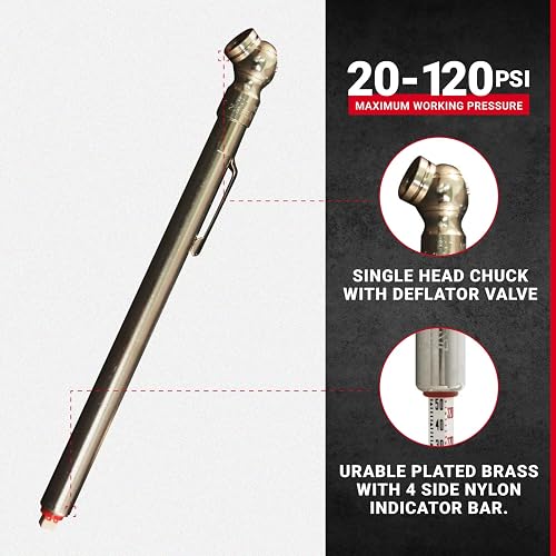 Milton S-925 Medidor de Presión de Neumáticos para Camiones RV y con Válvula Desinfladora Latón