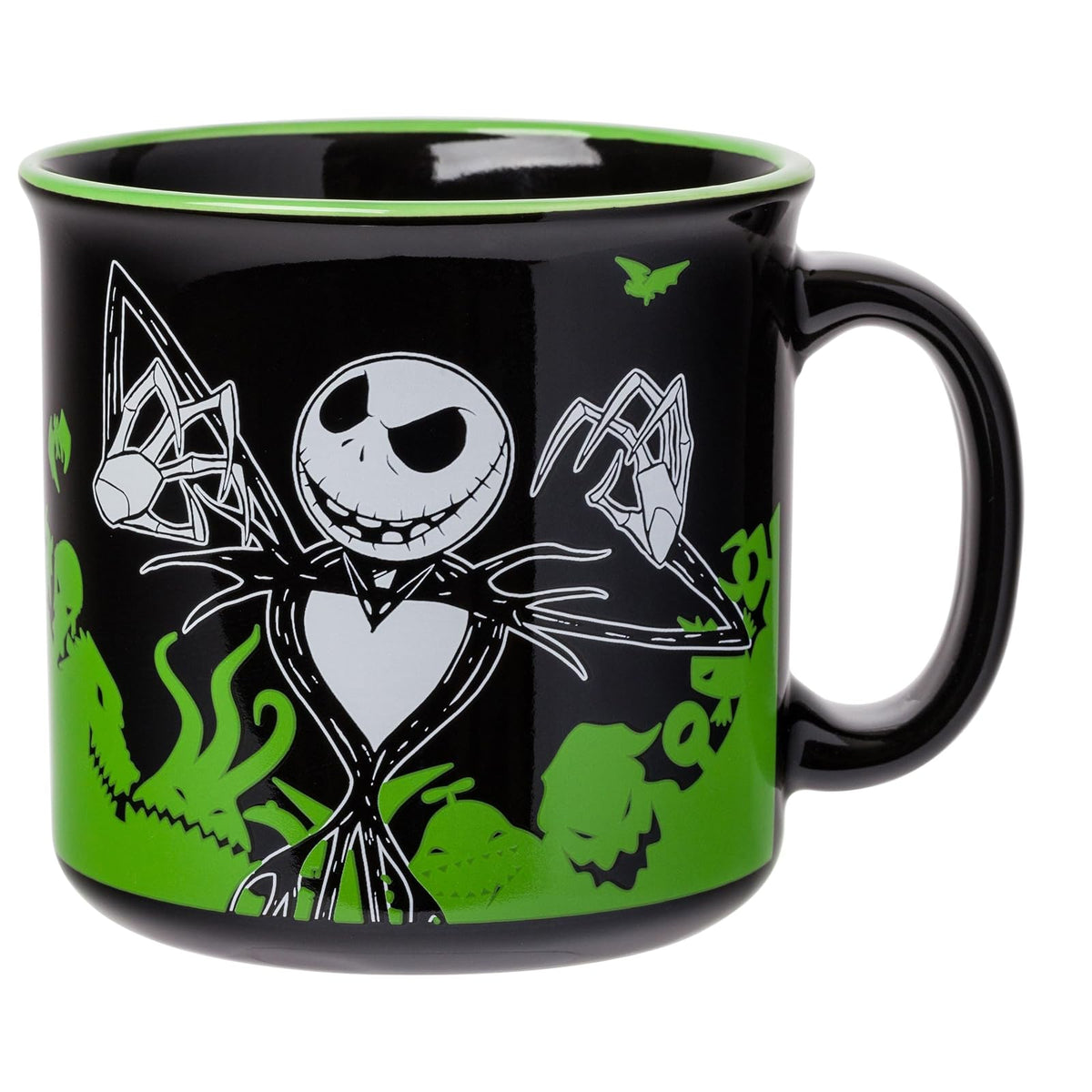 Silver Buffalo Disney The Nightmare Before Christmas Your Worst Nightmare With Jack Skellington Taza de cerámica para campista, 20 onzas