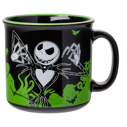 Silver Buffalo Disney The Nightmare Before Christmas Your Worst Nightmare With Jack Skellington Taza de cerámica para campista, 20 onzas