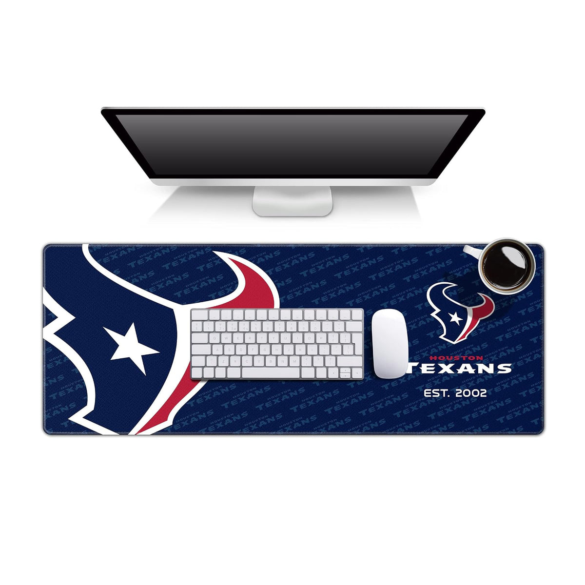 YouTheFan Tapete para Escritorio NFL con Logo de tu Equipo - 30.5 x 80 cm - Houston Texans