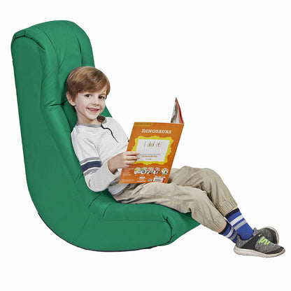 FDP mecedora de video suave, silla de piso acolchado para niños, adolescentes y adultos, ideal para leer, jugar, meditar, Verde