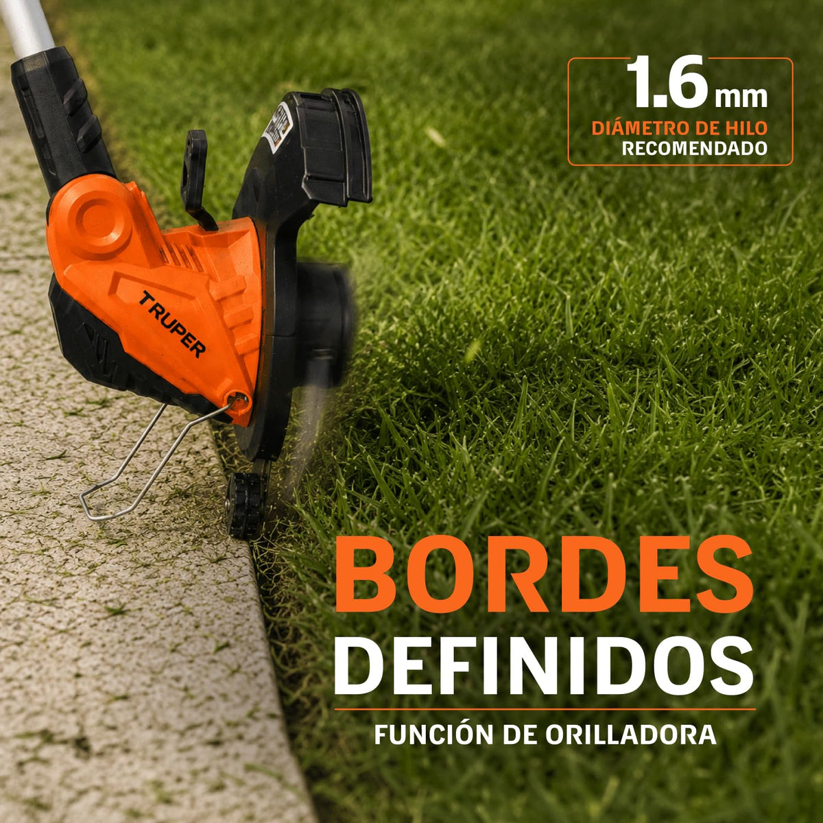 TRUPER DES-550, Desbrozadora eléctrica 550 W Mango D, 13" de Corte