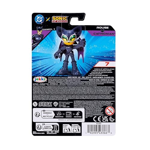 Jakks Pacific DC x Sonic The Hedgehog Figura de Acción de 2.5 Pulgadas, Colección Crossover (Knuckles Superman, Silver Green Lantern, Rouge Batgirl, Dr. Eggman Lex Luthor), Multicolor