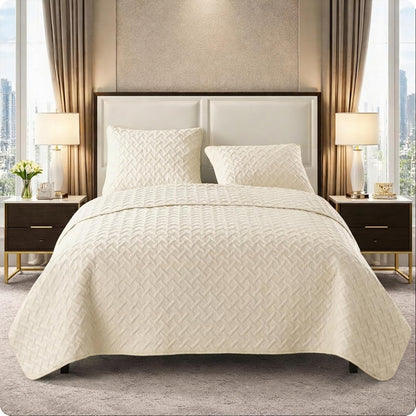 VCNY Home - Colcha Nina Full Queen en relieve nia-qlt-fuqu-in-bl de Victoria Classics, casual, marfil, 1, 1