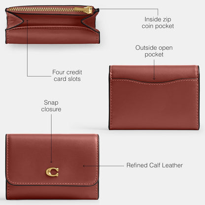 Coach Essential - Funda para tarjetas con solapa, B4/Merlot