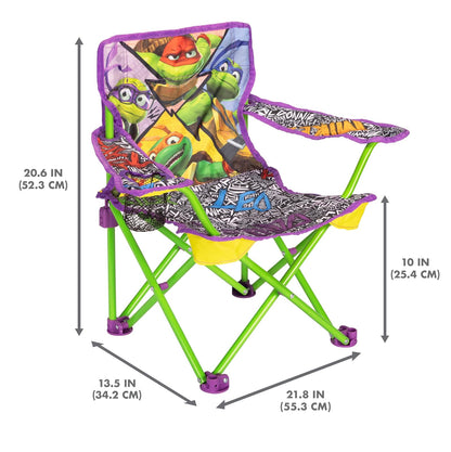 Teenage Mutant Ninja Turtles - Silla plegable para niños, para camping, deportes o patio, con bolsa de transporte, niños pequeños de 24 m