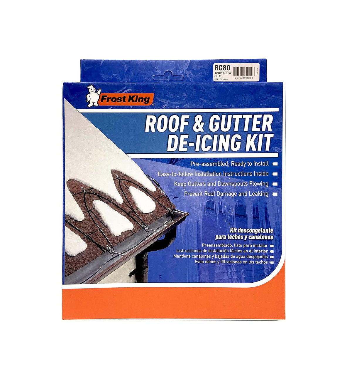 Frost King rc160 160 x 120 x 7 'Automático eléctrico techo Kits de cable, color negro, 24.3 m, Negro