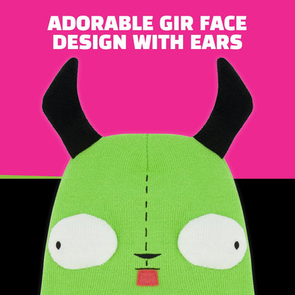 Invader Zim Beanie Hat, Gir Winter Knit Cap with Ears
