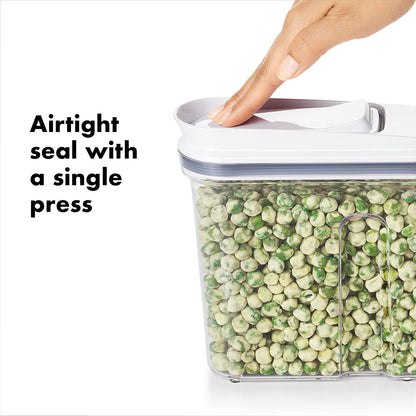 Oxo 11247400 11247400 mlNYK Mini All Purpose Dispenser, 1.1 litros, Blanco | Sello de una sola prensa, boquilla de fácil verter, dos juntas de silicona, tapa abierta, ideal para frijoles, granola