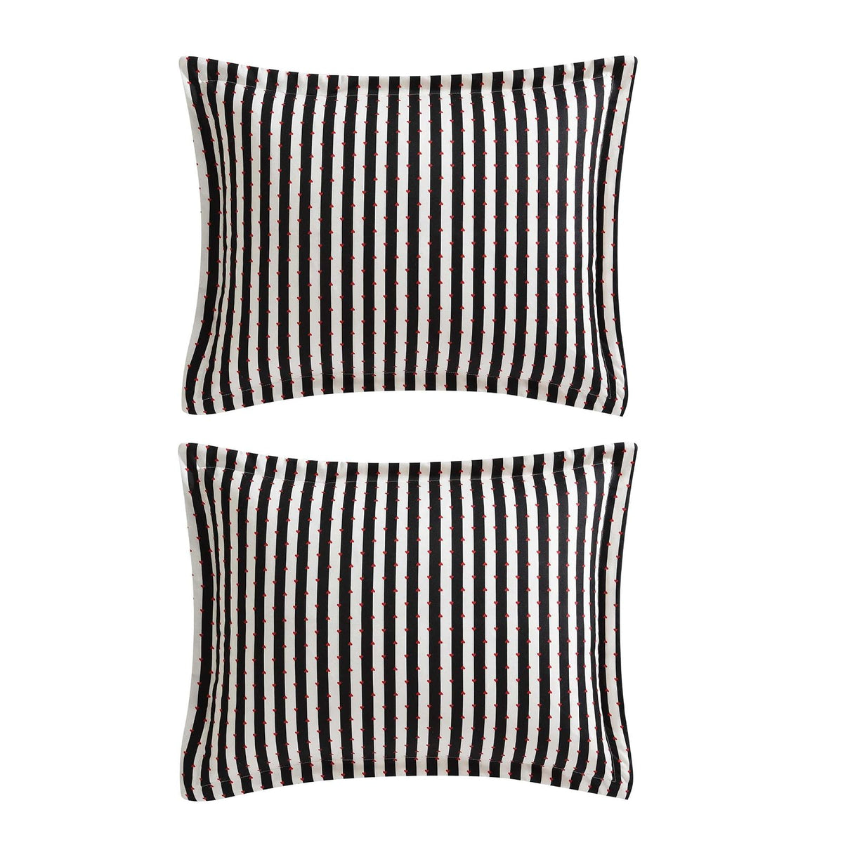 Betsey Johnson - Funda de edredón tamaño King, Juego de Cama Suave con Fundas a Juego, Esencial para Cama Ideal (Wonderland Stripe Black, King)