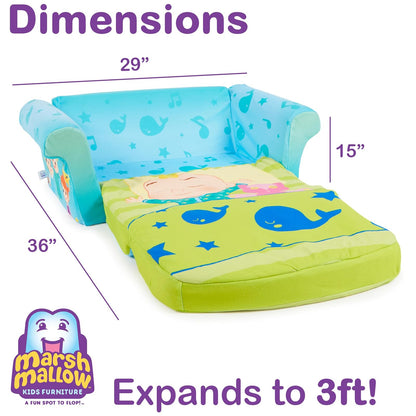 Marshmallow Furniture Sofá 3 en 1 Cocomelon Convertible para Niños con Manta