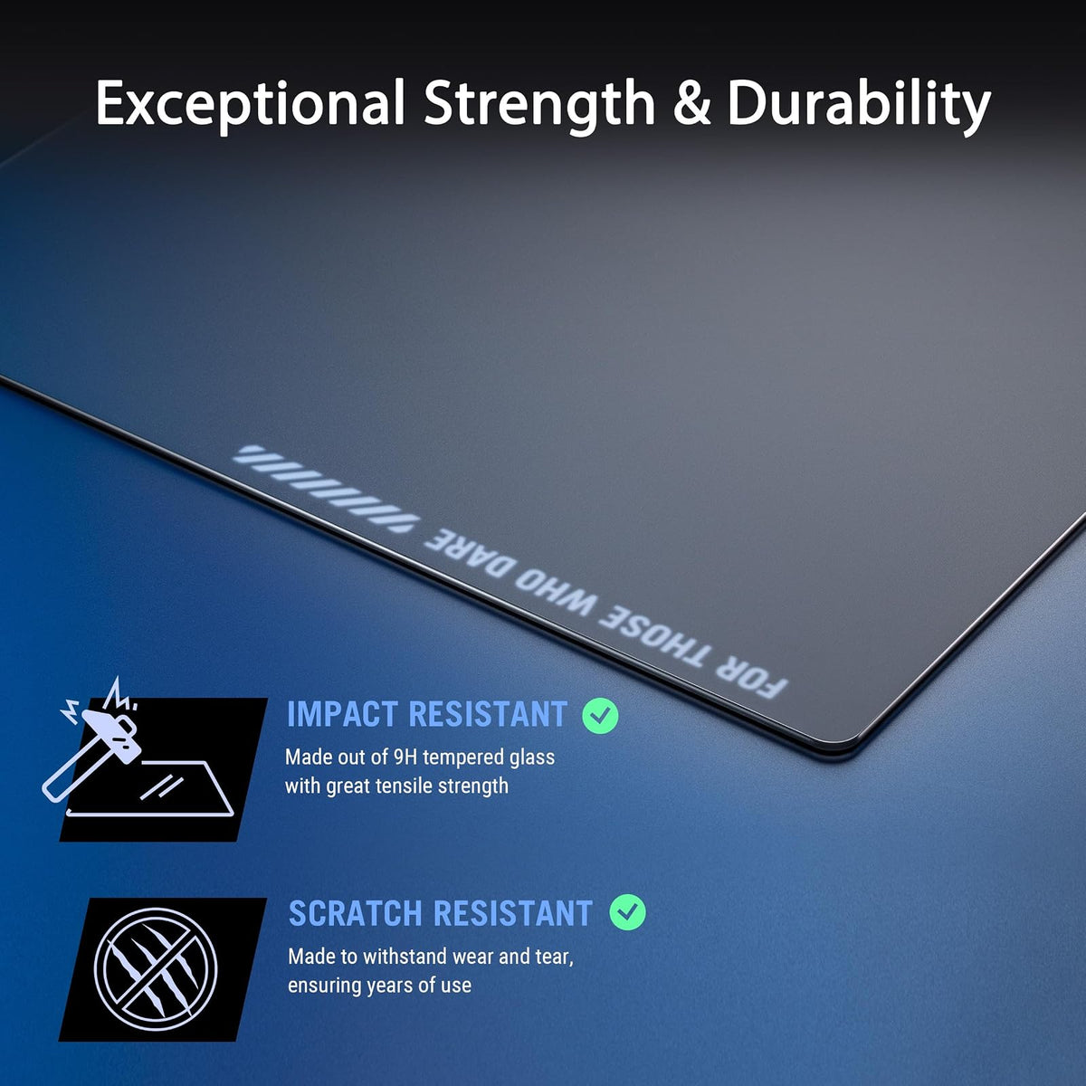ASUS ROG NH04 ROG Moonstone Ace - Alfombrilla para Mouse para Juegos, 19.7 x 15.7 x 0.16 Pulgadas, tamaño Grande, Superficie Ultra húmeda, Vidrio Templado, Deportes electrónicos y Juegos FPS, Color