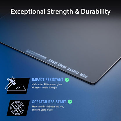 ASUS ROG NH04 ROG Moonstone Ace - Alfombrilla para Mouse para Juegos, 19.7 x 15.7 x 0.16 Pulgadas, tamaño Grande, Superficie Ultra húmeda, Vidrio Templado, Deportes electrónicos y Juegos FPS, Color