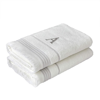 SKL Home - Toalla de baño Casual Monograma, A, 28 x 54, A