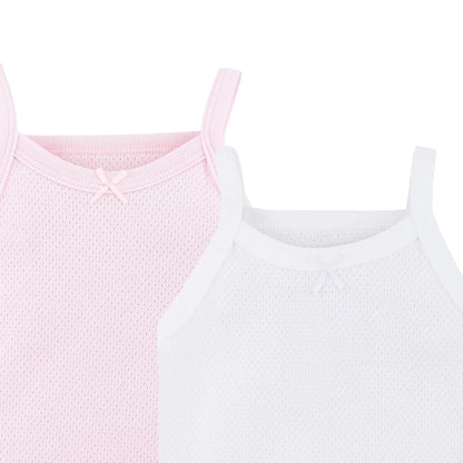 Baby Creysi Paquete 3 Pañaleros con Tirantes Bebé 18 Meses Blanco/Rosa/Blanco Algodón Hipoalergénico Moñito Elegante