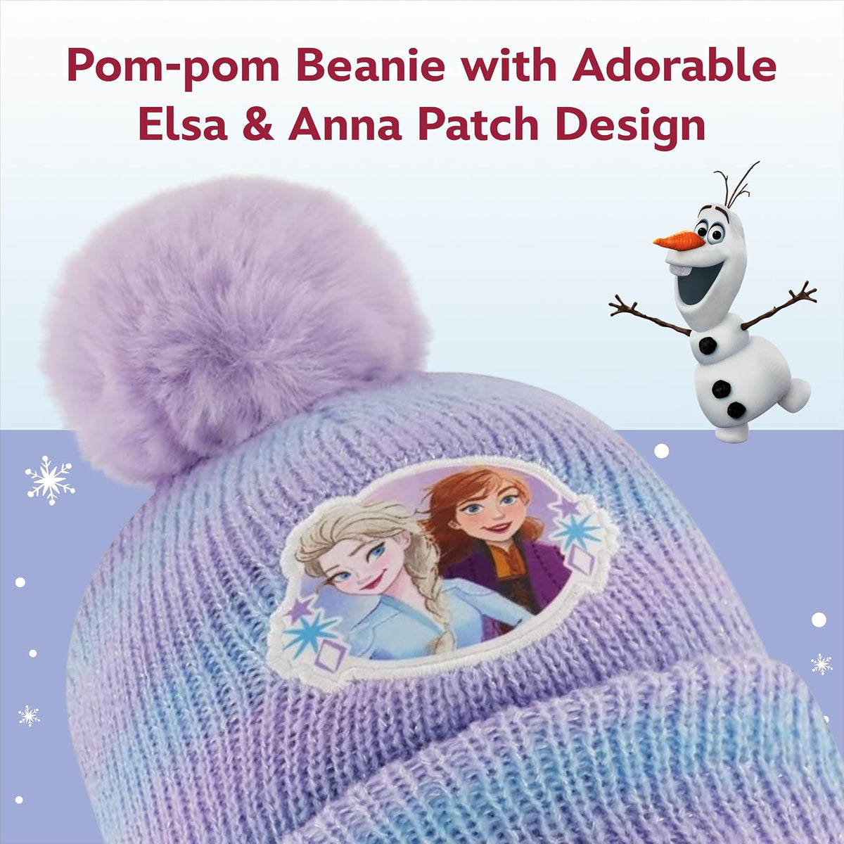 Disney Girls - Juego de gorro de invierno, orejeras y guantes para niños, Frozen para edades de 4 a 7 años