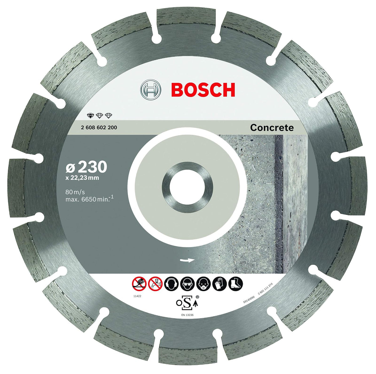 Bosch DISCO DIAM. | PROFESSIONAL | CONCRETO | SEGMENTADO | Para hormigón, Ø 230 mm, accesorio profesional amoladora angular grande