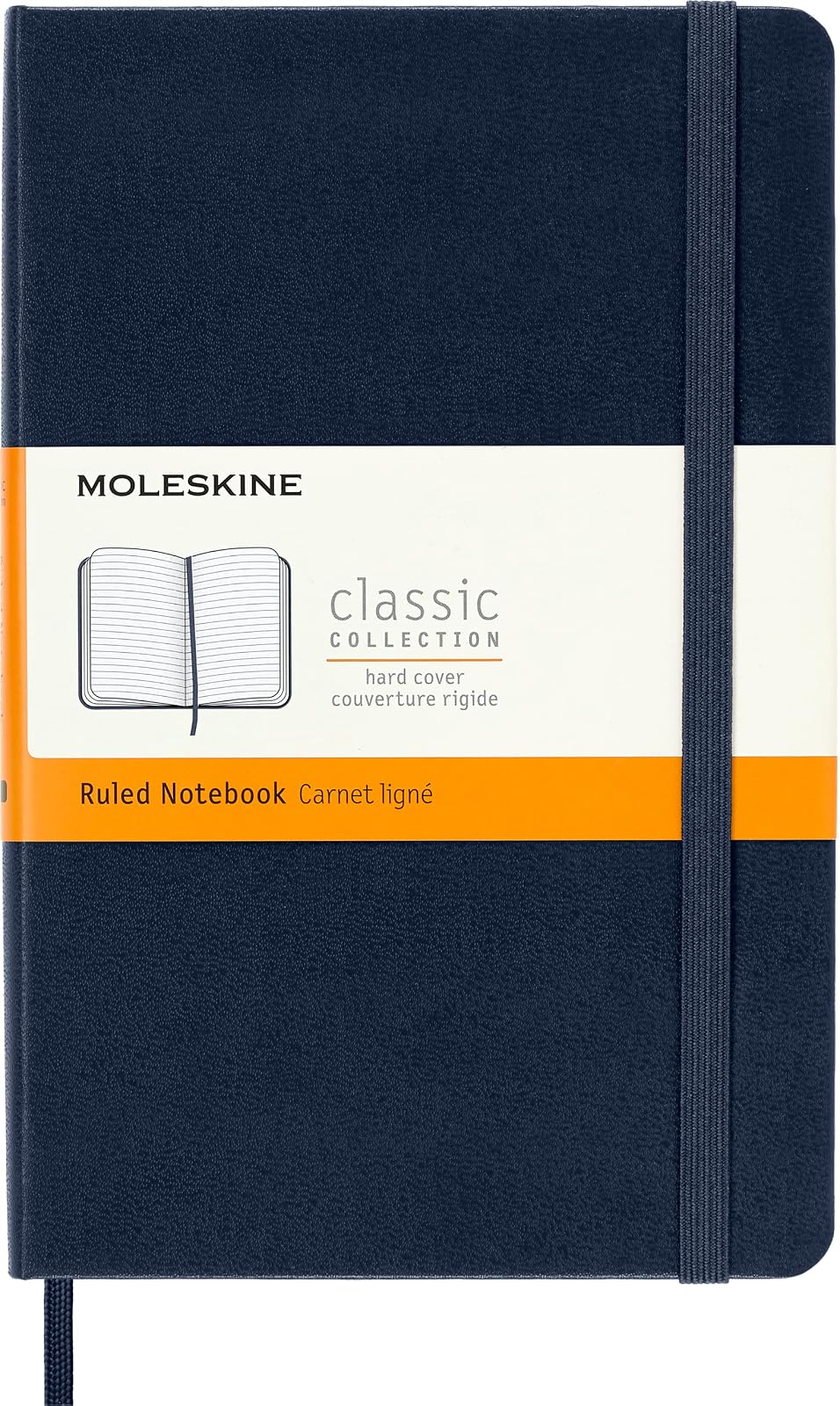 Moleskine - Cuaderno, Mediano, Rayado, Azul Zafiro, Tapa Dura (4,5 X 7)