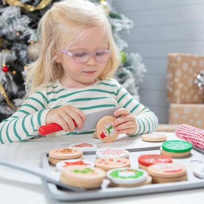 Melissa & Doug Juego de Madera Para Rebanar y Hornear Galletas de Navidad