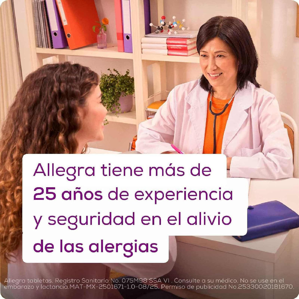 Allegra Antihistamínico para Alergias Leves a Moderadas 10 tabletas 120 mg. Controla los Síntomas de la Alergia a partir de 30 Minutos. No Causa Sueño