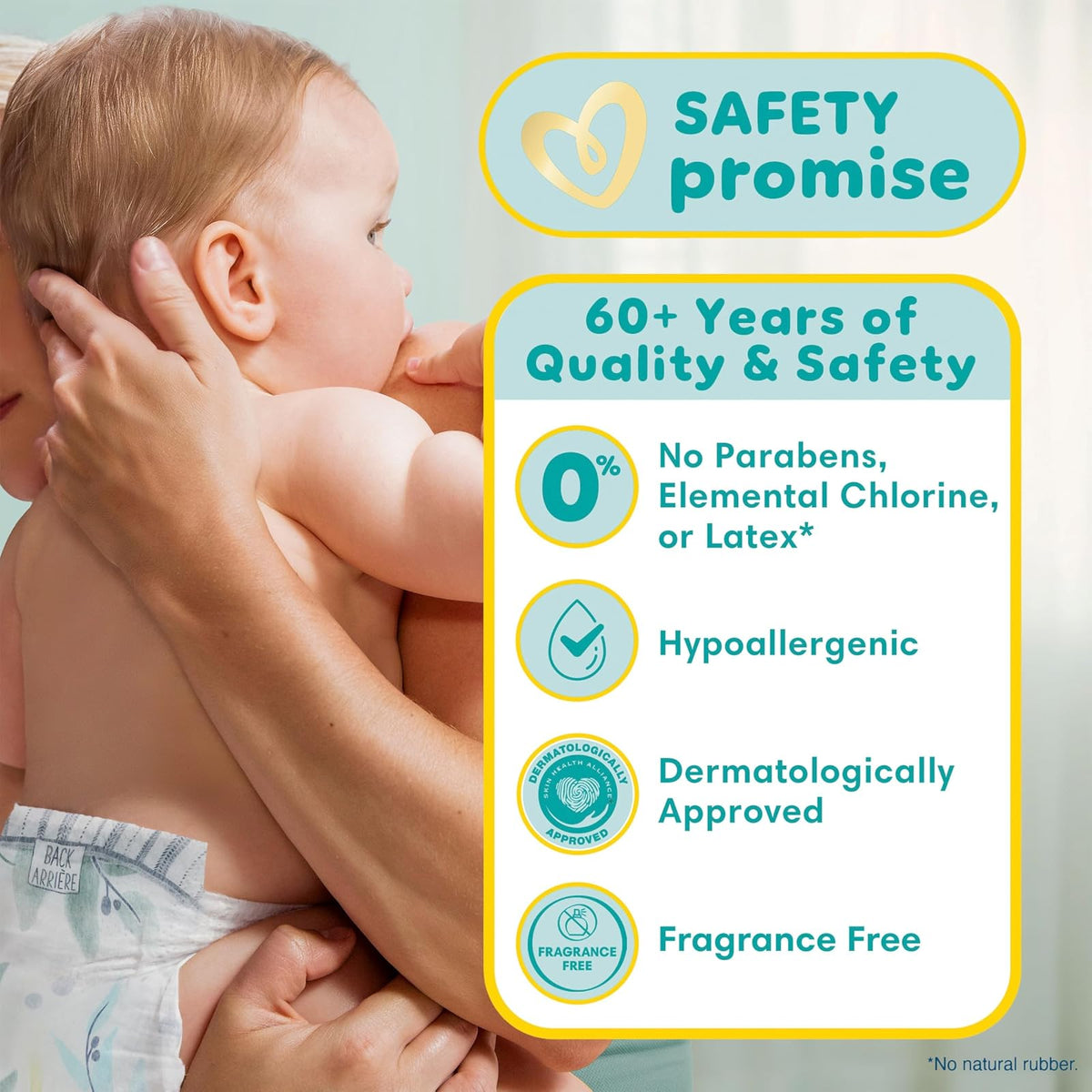 Size 6, 108 Count - Pampers Pure Disposable Baby Diapers, Hypoallergenic and Fragrance Free Protection, ONE MONTH SUPPLY