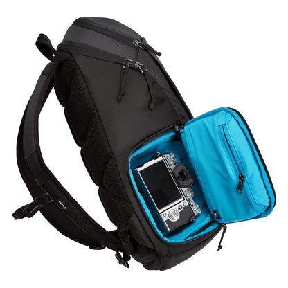 Thule EnRoute Mochila para Cámara 20L, Compartimento Acolchado para DSLR o Mirrorless, Laptop de 13”, Acceso Lateral Rápido, Cápsula Extraíble, Ideal para Fotografía de Viaje o Profesional, Negro
