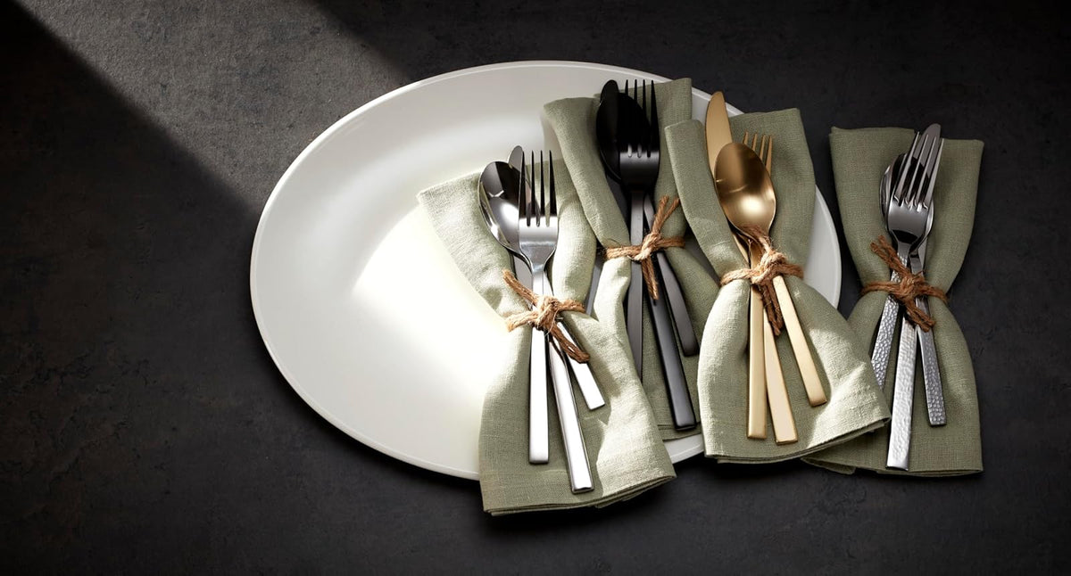 Oneida Chef's Table - Cubiertos de 20 piezas, servicio para 4, acero inoxidable 18/0, juego de cubiertos