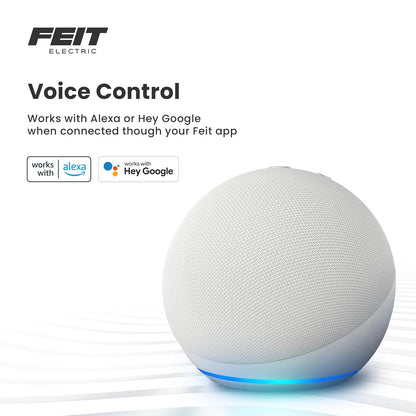 Feit Electric OM60/RGBW/CA/AG/3 60 W Equivalente a WiFi de color cambiante y ajustable, blanco, regulable, no requiere concentrador, Alexa o Google Assistant A19 LED Smart Light Bulb, paquete de 3