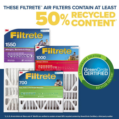 Filtrete MPR 1550 16 x 25 x 5 (4-7/8 Actual Depth) Healthy Living Ultra Allergen Deep Pleat HVAC Air Filter