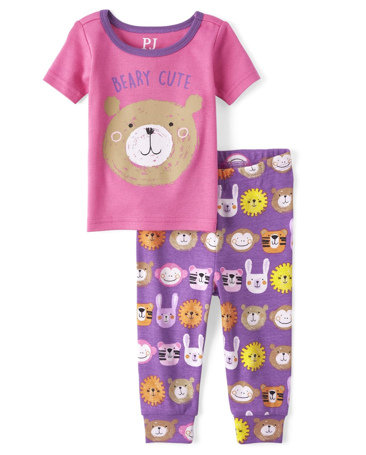 The Children's Place Pijama de 2 Piezas para Bebé Niña, Algodón - Beary Cute - 3 Años