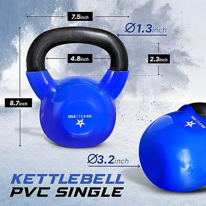 Yes4All Pesa Rusa Individual Recubierta de Vinilo de Alta Calidad - Ideal para Entrenamiento Cruzado, MMA y Ejercicios de Entrenamiento de Fuerza - Kettlebell para Ejercicio