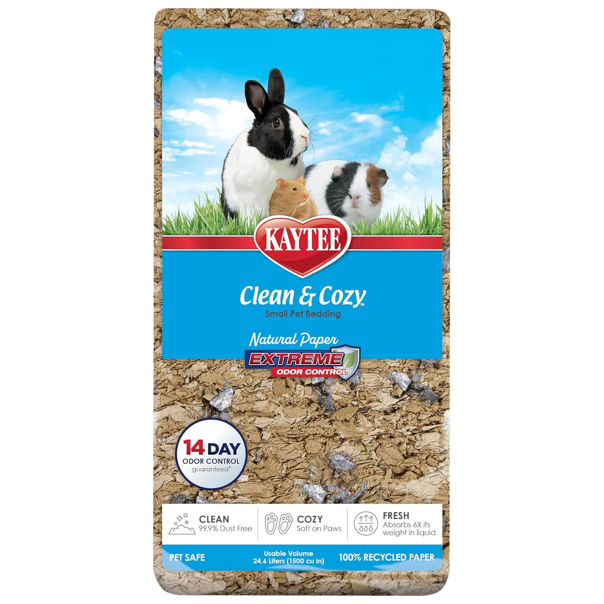 Kaytee - Papel Natural Limpio y Acogedor con Ropa de Cama de 24,6 litros
