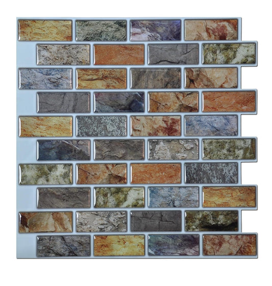 Art3d Peel & Stick Bathroom/Kitchen Tiles, 6 Piece