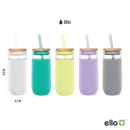 Ello Devon Vaso de Vidrio con popote, 591 ml
