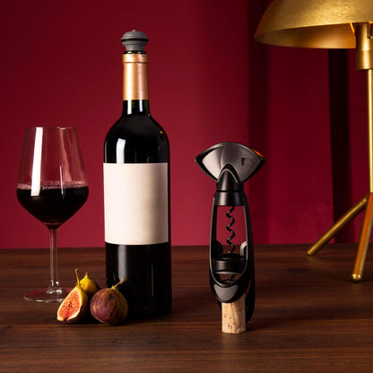 Vacu Vin Twister Sacacorchos con agarre para botellas, color negro