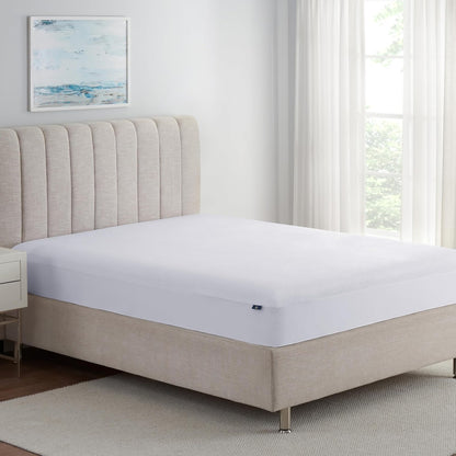 Serta - Funda de colchón Suave Superior, 72 x 84 Pulgadas, Protector de colchón Impermeable Resistente a Las Manchas, Bolsillo elástico Profundo de 18 Pulgadas para un Ajuste Seguro, Almohadilla de