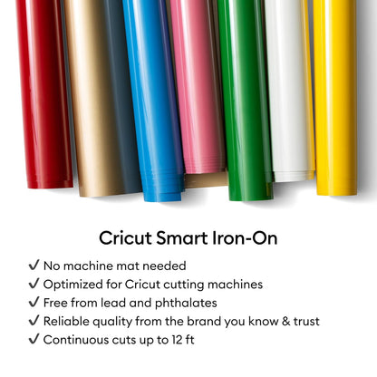 Cricut | Vinilo Termoadhesivo Smart para Joy Xtra | Blanco | 1 Rollo de 24.1cm x 1.2m