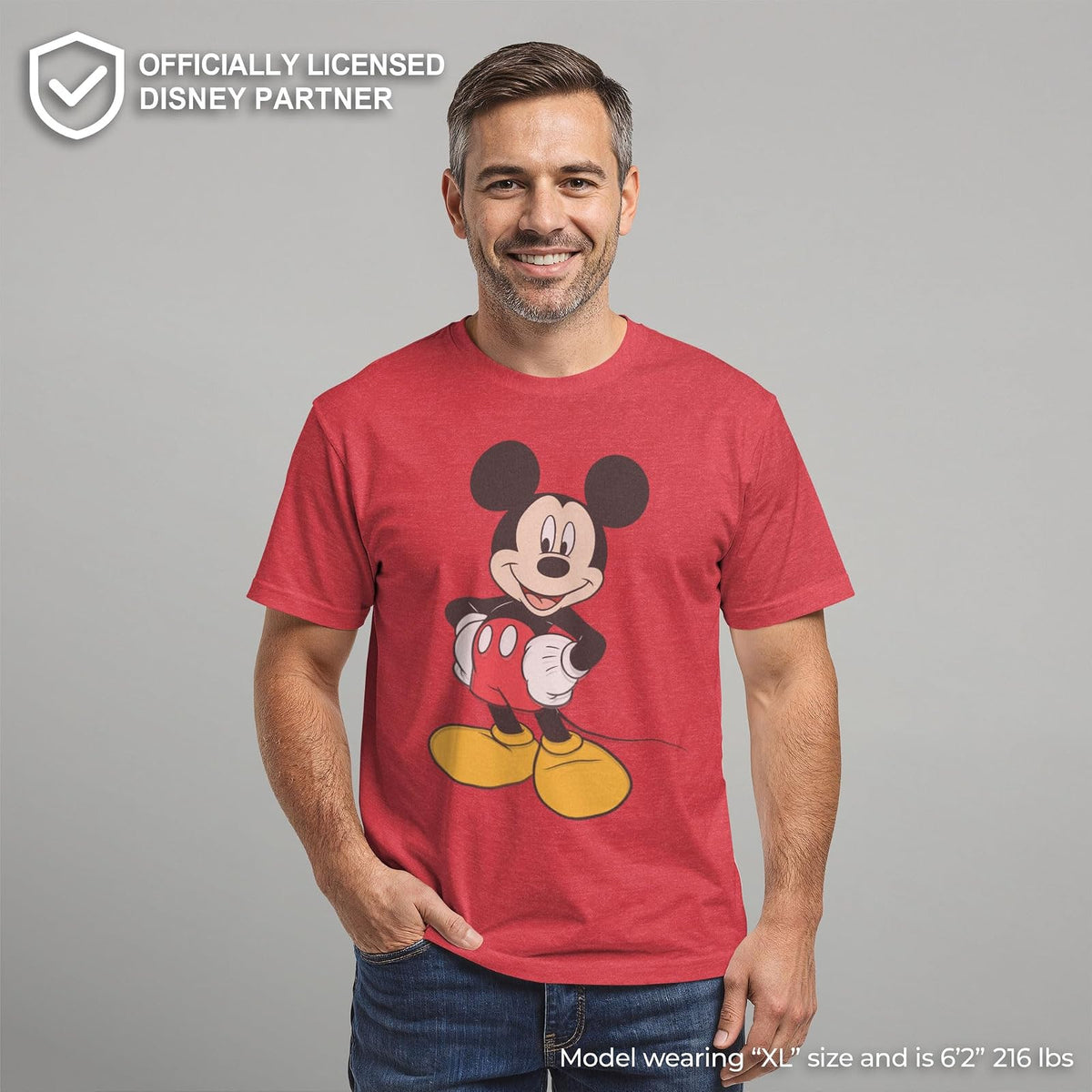Disney Playera clásica de Manga Corta con gráfico de Mickey Mouse Camiseta para Hombre
