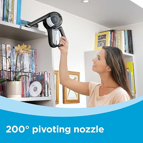 Black + Decker BDH2000PL MAX Aspiradora pivotante de Litio, 20 voltios, Pivot Handheld Vacuum, Negro, Diseño 1, 1, 1
