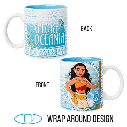 Disney mn0934 Moana explorar Oceania – Taza de desayuno (cerámica), 20 oz, multicolor