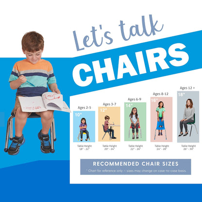 FDP - Silla escolar de 14 pulgadas, asiento apilable para estudiantes con patas de acero chapado en cromo y deslizamientos de bola; para aprendizaje en casa o aula, color gris claro (paquete de 6