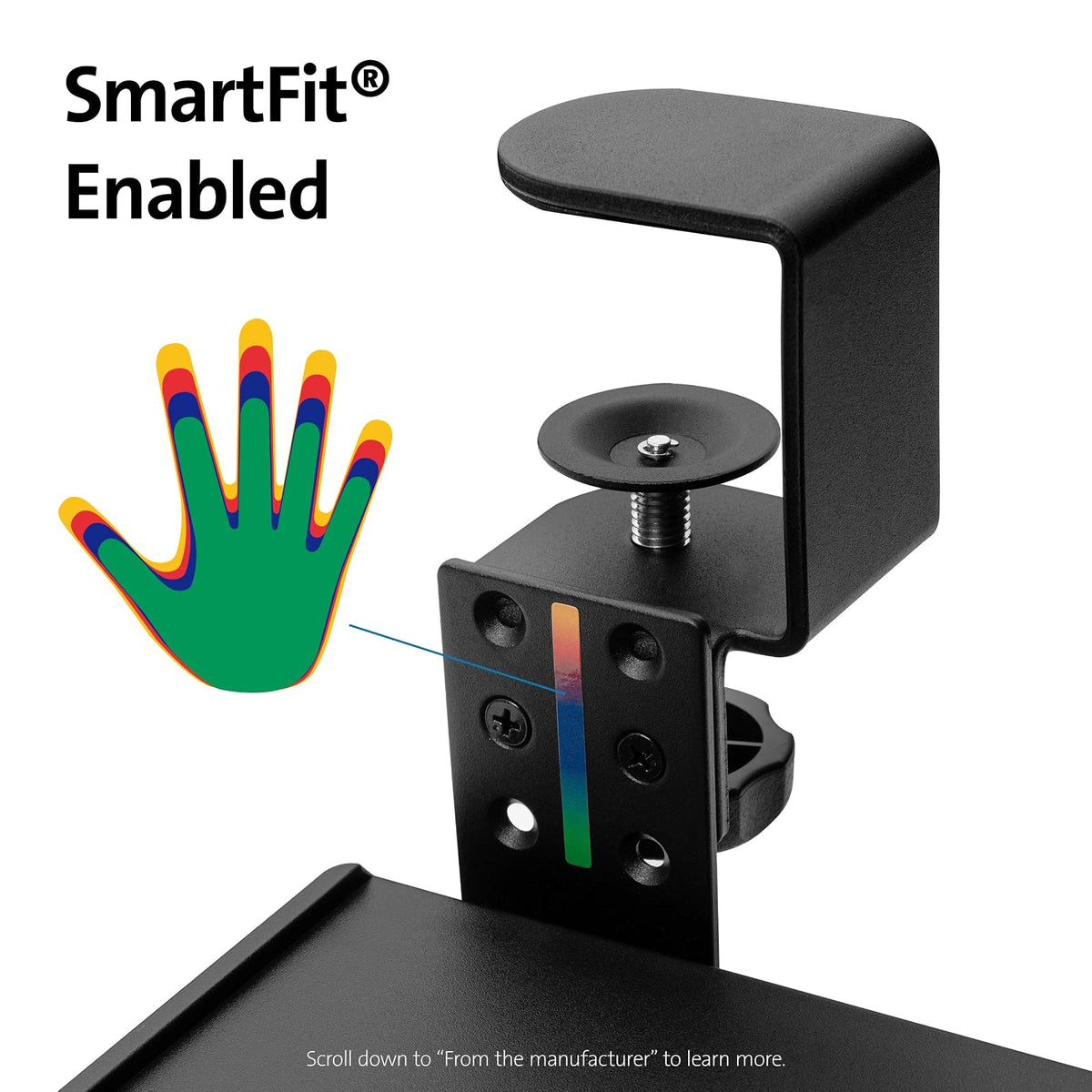 Kensington SmartFit - Cajón para Teclado con Abrazadera, Color Negro, 13.3 x 32.5 x 2.4 Pulgadas